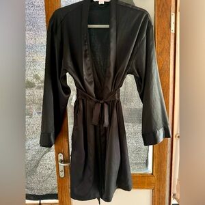 Victoria's Secret Classic Black Satin Robe